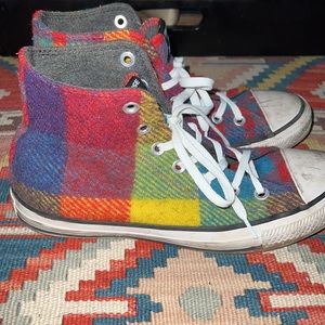 Converse + Woolrich Plaid Wool Tennis Shoes - Size Men’s 5.5/Women’s 7.5
